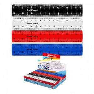 Линейка пластиковая ErichKrause Classic, 15см, ассорти