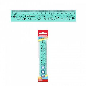 Линейка пластиковая ErichKrause Lambs, 15см, мятная, во флоупаке