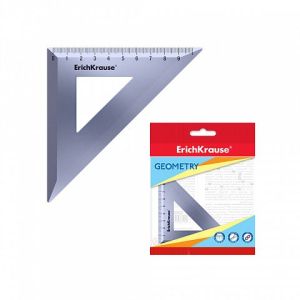 Угольник пластиковый ErichKrause Ice Metallic, 45°/9см, серебряный, во флоупаке