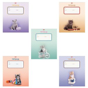 Тетрадь  12л Клетка  ЗАБАВНЫЕ КОТЯТА 2 12 0890