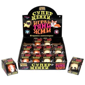 381829 Игрушка-антистресс собачка 10*4см, дисплей Супер Жим