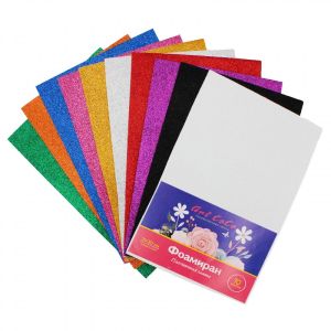 Фоамиран А4 с глиттером набор10л.10цв.арт. 10241 (1/60наб.)