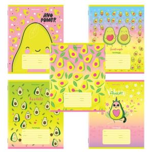 Тетрадь 12 л. BRAUBERG, клетка, обложка картон, «АВОКАДИКИ», 106461