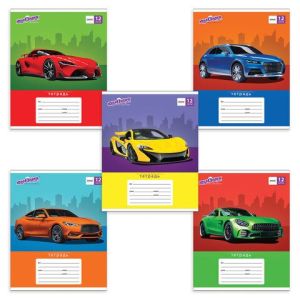 Тетрадь 12 л. ЮНЛАНДИЯ линия, обложка картон, «АВТО-КЛАСС», 105634