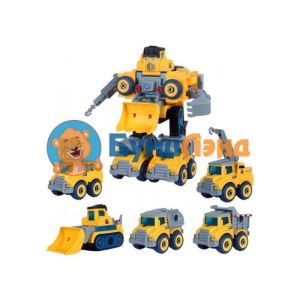 Робот - трансформер с отвёрткой жёлтый, 10 шт
