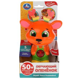 314329  Обучающий оленёнок КУКУТИКИ 50 песен,стихов,звуков.трещотка.свет.кор.бат. Умка