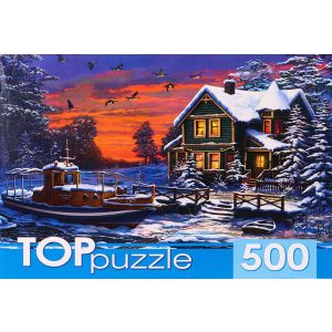 TOPpuzzle. ПАЗЛЫ 500 элементов. ХТП500-6818 Зимний пейзаж