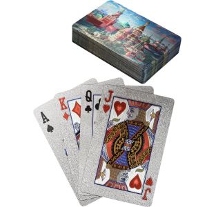 Карты игральные пластиковые  «Столица», (54 шт), серебристые, 57х88см ИН-7652