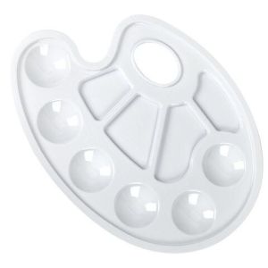 Палитра для рисования Юнландия, белая, овальная