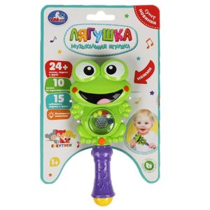 349260  Погремушка лягушка 24 песен,фраз,звуков на блист. Умка