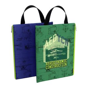 Папка текстильная на молнии, вертикальная ErichKrause с ручкой Aerodynamics, A4