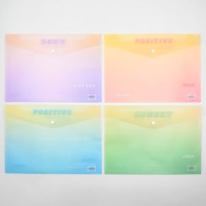 Папка на кнопке пласт. А4 STAY POSITIVE  арт.JL-D0005