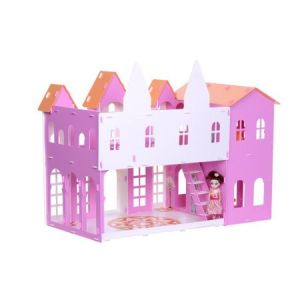 Кукольный домик Замок Джульетты бело розовый с мебелью 261