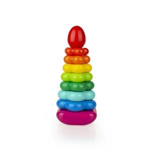 Пирамидка «Цветочек-качалка» 29 см, 10 дет (в сетке)