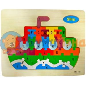 Деревянные пазлы с английским алфавитом, в ассортименте