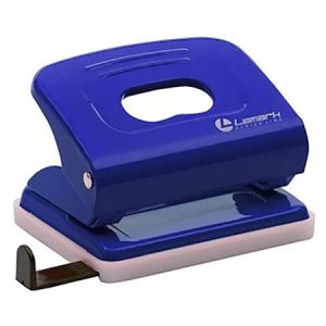 Дырокол на 20л « Lamark » Mettallic металлический, встроенная линейка, синий