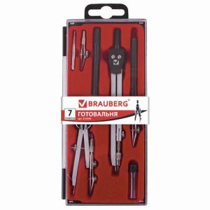 Готовальня BRAUBERG 7 предм.циркуль  210346