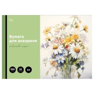 Папка для акварели, 10л., А4 BG «Полевые цветы», 200г/м2