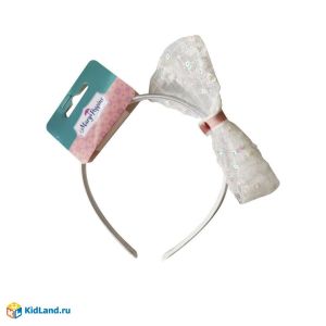 Ободок с бантиком «Сияние» бел.