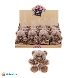 Мишка Пушистик 14см., инд. кор., корич., дисплей