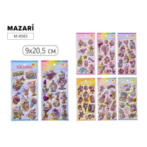 Наклейки декоративные, 9*20.5 см, 12 дизайнов, ОПП-упаковка