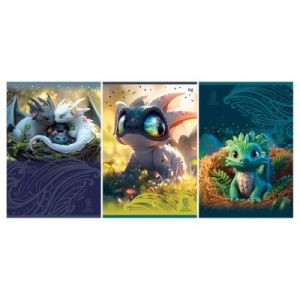 Тетрадь 96л., А4, клетка BG «Baby Dragon», глянцевая ламинация