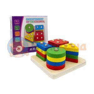 Деревянный геоборд в коробке