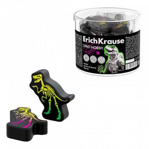 Ластик ErichKrause Dino Hobby (в тубусе по 12 шт.)