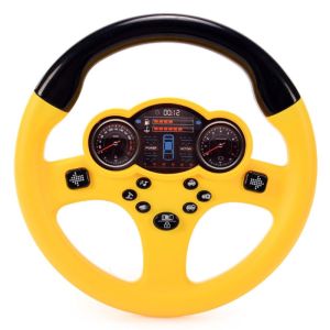 Руль музыкальный 16см, желтый, коробка 1026-19