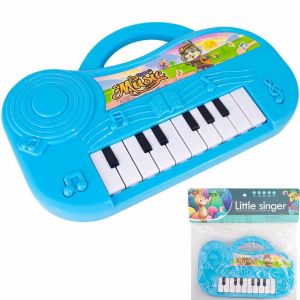 Пианино на батарейках, синий, пакет 856-7