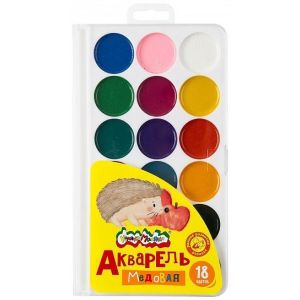 Акварель Каляка-Маляка 18 цв. без кист. пласт.уп. с европодвесом