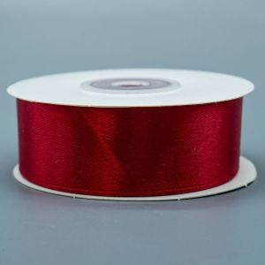 Лента атлас 2,5 см, темно-красная, 25ярд (22,85 м)