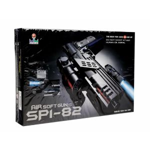 219856  Пистолет с оптич. прицелом, фонарь, пульки