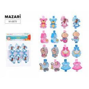 Прищепки декоративные дерев. 6шт BABE 4,5х0,7см М-6879