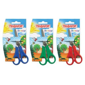 Ножницы Пифагор 135мм с линейкой, в карт упак. 231163