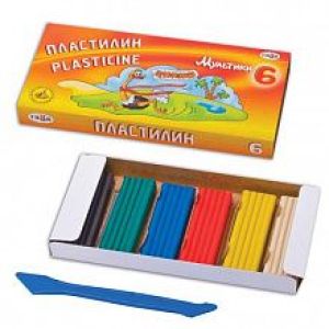 Пластилин  «Мультики» 6цв.,120гр. со стеком 280015