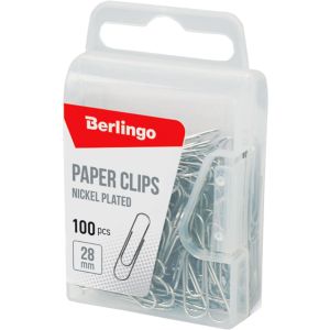 Скрепки  никел.28 мм 100 шт пласт уп DBs 28120