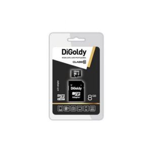 Карта памяти MicroSD  8GB  DiGoldy Class 10 + SD адаптер