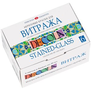 Краски витражные Decola 6цв 20мл, 42411064