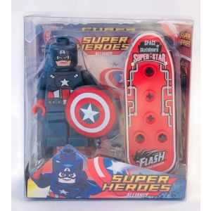 Фигурки супергероев со скейтбордом и оружием