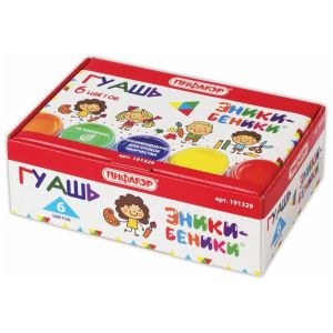 Гуашь Пифагор 6цв,191329