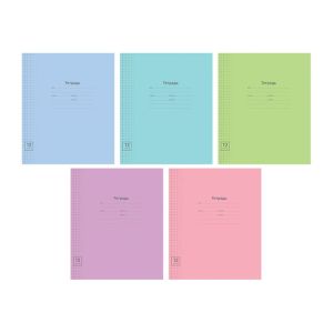 Тетрадь 12л.клетка «Одноцветная.Линовка»,ВД-ллак, Т12к_2397