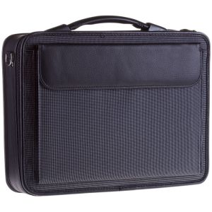 Портфель OfficeSpace «Fortuna» комбинир,кожзам/полиэстер,черный,3 отделения ПоК3_588