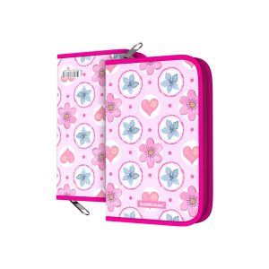 Пластиковый пенал-книжка без наполнения ErichKrause® 135x205x30мм Flowers