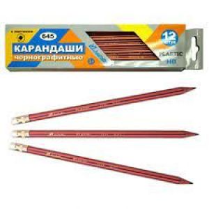 Карандаш ч/г пласт. Полосатый,заточ.с/ласт. №645 J.Otten