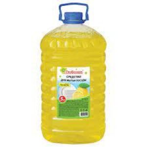 Средство для мытья посуды 5 л, ЛЮБАША «Лимон», ПЭТ, 604781