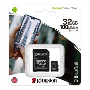 Карта памяти MicroSD  32GB Kingston Class 10 Canvas Select + адаптера