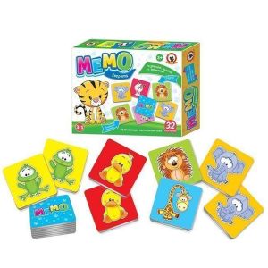 Мемо «Зверята», в наборе: 32 карточки, инструкция, картонная упаковк