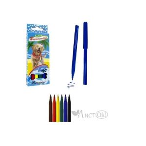 Фломастеры «Собака», 6 цв, вент.колп, картон 6816S-6