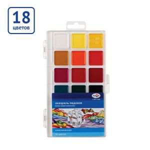 Краски акварельные ГАММА «Классич.» 18цв. медов. без кисти, 1009196
